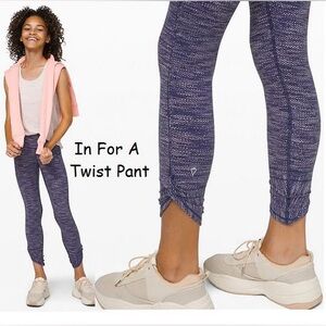 Ivivva In For A Twist Diamond Jacquard Space Dye Washed Indigo Bleached Coral